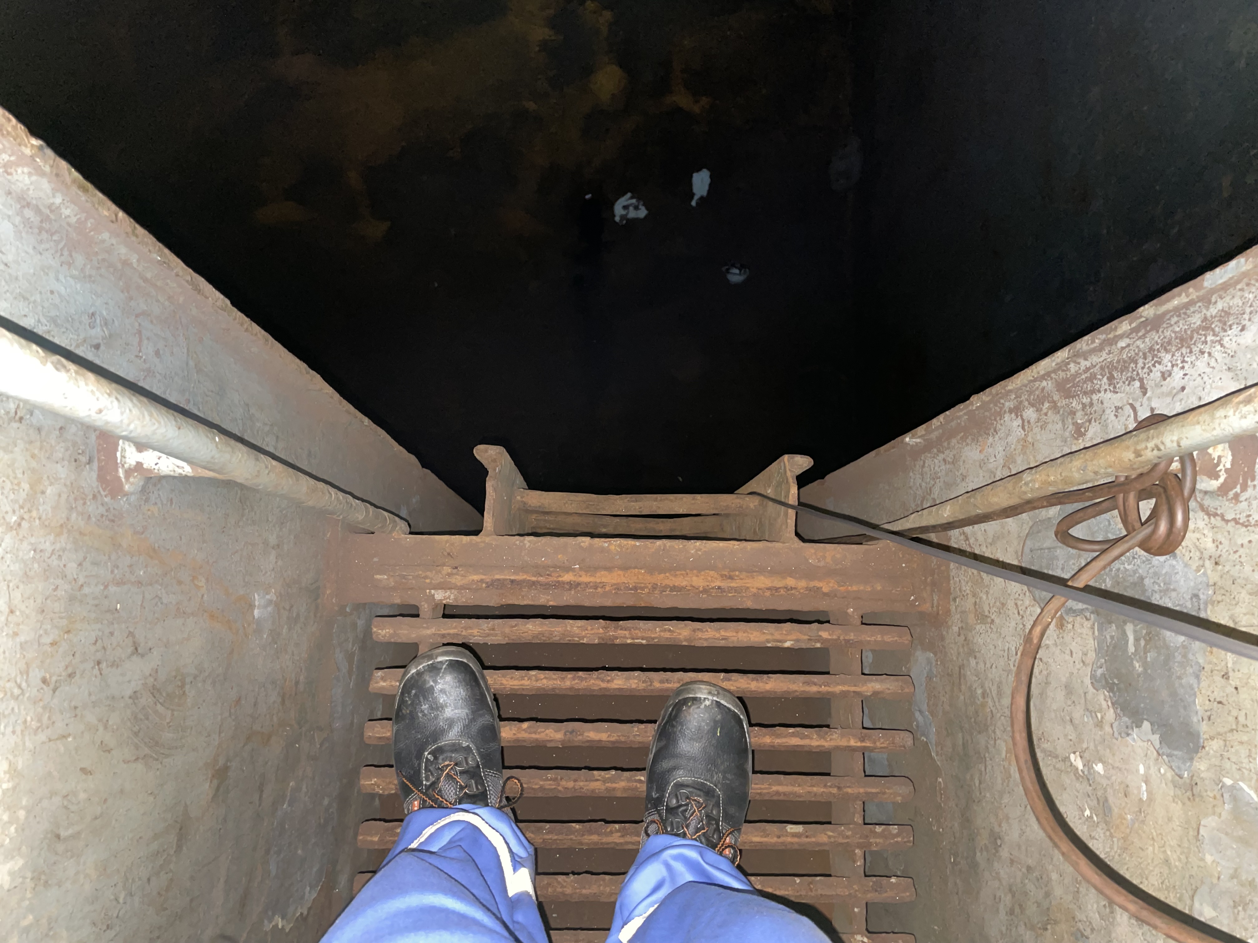 View into unlit cargo hold